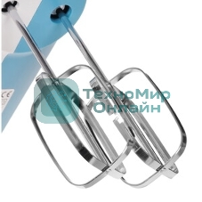 Миксер Centek CT-1128 (бел/синий) 400Вт, 6 скоростей + турбо, взбивание /замешивание, эколог. корпус
