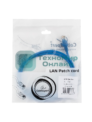 Патч-корд UTP Cablexpert cat.5e, 1м, литой, многожильный, синий
