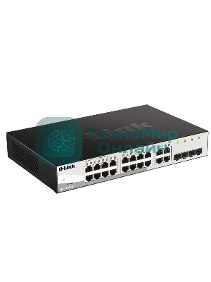 Коммутатор D-Link Gigabit Smart Switch with 16 10/100/1000Base-T ports and 4 Gigabit MiniGbIC (SFP) ports