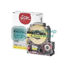 Кассета с лентой S'OK by Sakura Printing K4YRW для Epson, красный на желтом, 12мм/8м