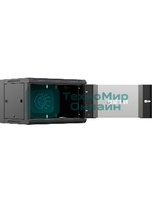 Шкаф коммутационный NTSS NTSS-W9U6045GS-BL настенный 9U 570x450мм пер.дв.стекл 60кг черный 350мм 20.1кг 220град. 370мм IP20 сталь