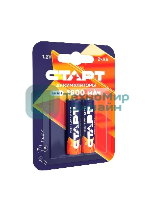 Аккумуляторы СТАРТ HR6 AA 1800mAh Ni-MH BL2 24/384, AA, 1800 мА·ч, 2 шт. в блистере