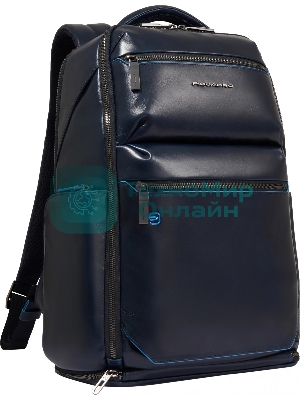 Рюкзак для ноутбука Piquadro Blue Square CA6592B2BM/BLU2, кожа, темно-синий