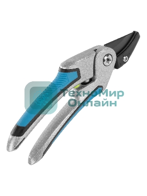 Секатор с наковальней Palisad LUXE 215 мм, регулировка захвата, трехкомпонентные рукоятки