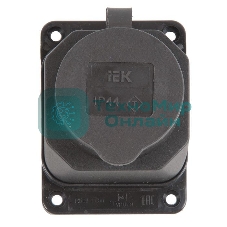 Розетка кабельная наружной установки IР44 16А 2Р+E каучук ОМЕГА IEK PKR11-016-2-K02