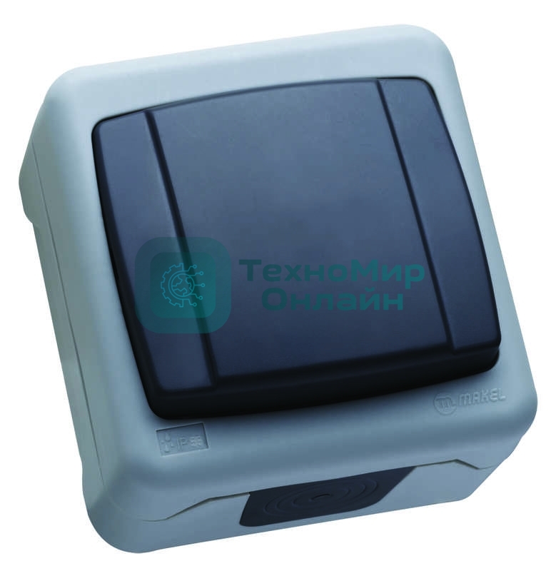 Выключатель 1-кл. Makel ОП 10А IP55 сер.