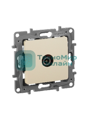 Розетка телевизионная проходная, 15дБ, сл. кость ETIKA Розетка TV проходная, 15дБ, сл. кость