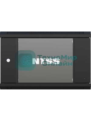 Шкаф коммутационный NTSS NTSS-W12U6060GS-BL настенный 12U 570x600мм пер.дв.стекл 60кг черный 500мм 27кг 220град. 635мм IP20 сталь
