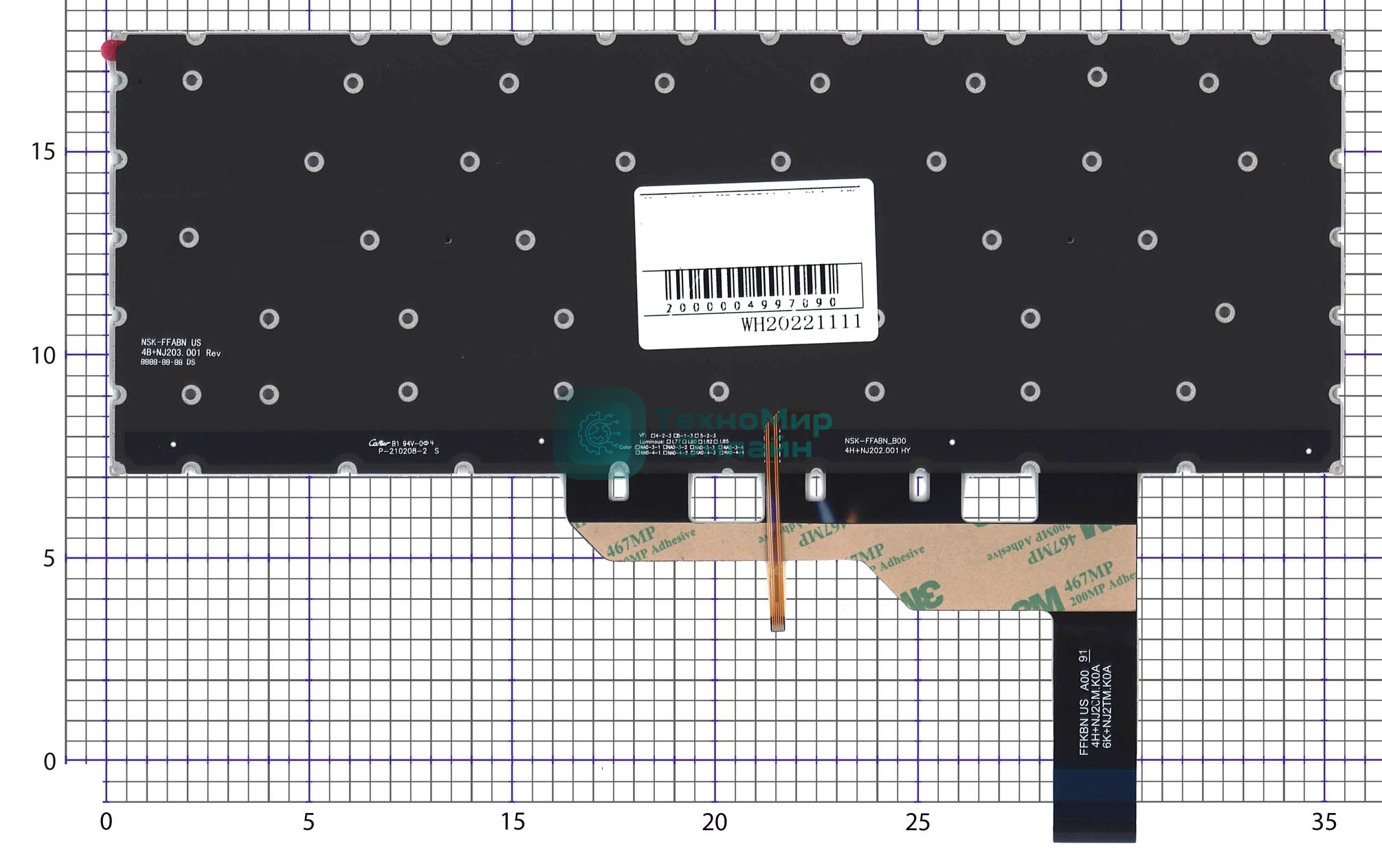 Клавиатура для ноутбука MSI GS66, черная с подсветкой