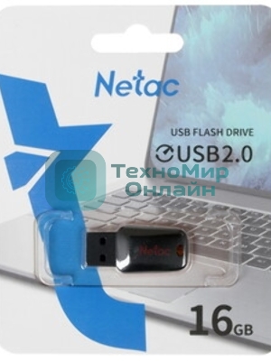 Флешка USB Netac U197 (NT03U197N-016G-20BK), 16Gb, USB 2.0, R/W 25/10, черный/красный