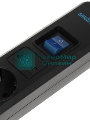 Сетевой фильтр Smartbuy (SBSP-30K-Pro) - 6 роз х3,0 м - черный