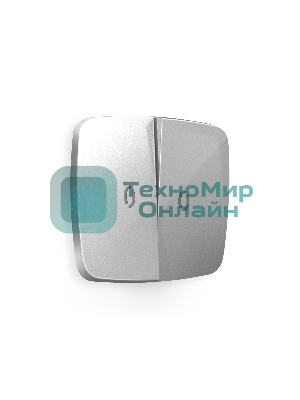 Лицевая панель OMEGA (Серебро глянец) для 2-кл выключателей с подсветкой QUANT OP4040