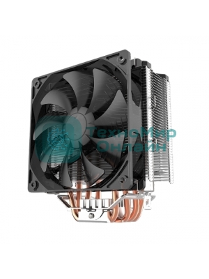 Кулер для процессора Crown CM-5 прозрачный/черный, 120 мм, 1500 об/мин, 30.8 дБ, 4 pin, 187 Вт, 148 мм