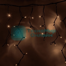 Гирлянда Neon-night Айсикл (бахрома) светодиодный, 4,0 х 0,6 м, черный провод каучук, 230 В, диоды теплый белый, 128 LED