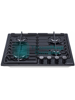 Газовая варочная панель Maunfeld EGHE.64.6CB/G, 4 конфорки, эмалированная сталь, черный