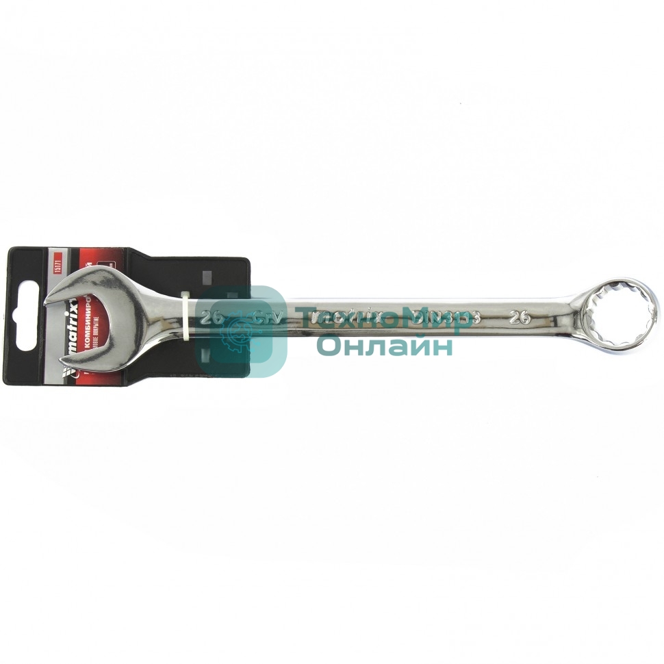 Ключ комбинированный Matrix 26 мм CrV, полированный хром