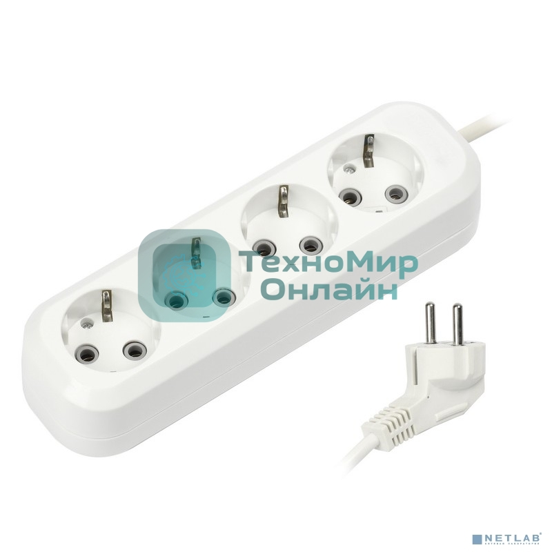 Удлинитель Smartbuy SBE-16-4-03-Z 4 гнезда 3 метра 16А/3,5 кВт с заземлением ПВС 3х1мм2