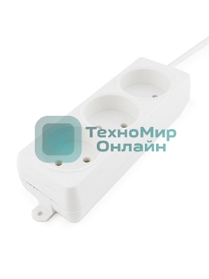 Удлинитель Гарнизон EL-NL3-W-3, 3 розетки допустимый ток 10А, длина 3 метра.