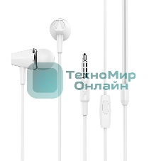 Проводные наушники Hoco M34 белый, внутриканальные, Jack 3.5 мм