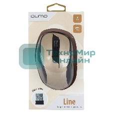 Мышь беспроводная Qumo Office Line M64 золотистый, 1600 dpi, радиоканал, USB, кнопки - 6