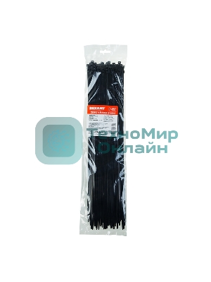 Хомут-стяжка кабельная нейлоновая Rexant 400 x4,8 мм, черная, упаковка 100 шт.