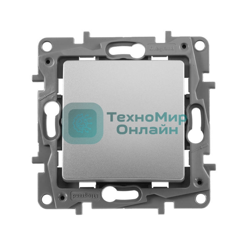 Переключатель одноклавишный, автоматические клеммы, Etika, 10AX, 250 В~, алюминий