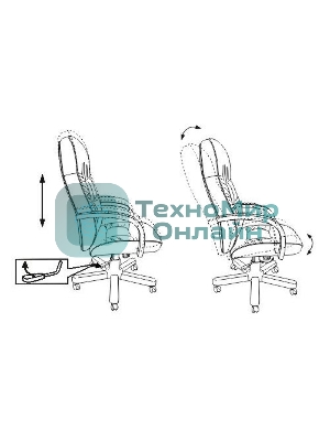 Кресло Бюрократ T-9908/WALNUT черный, кожа