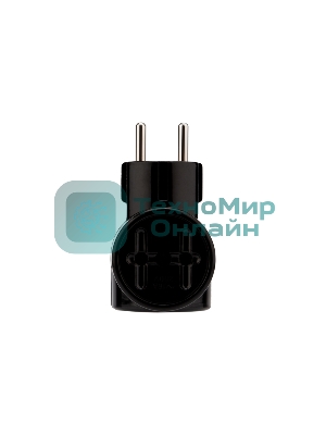 Тройник электрический Rexant РЕТРО 10 А без заземления черный (карболит)