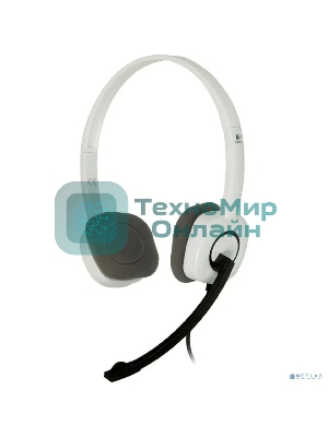 Гарнитура проводная с микрофоном Logitech H150 белый/черный 1.8м накладные оголовье (981-000453)