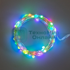 Гирлянда Neon-night Роса 10м, 100 LED, RGb, IP44, на батарейках 3хАА, с пультом 44 режима