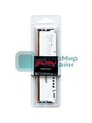 Оперативная память Kingston Fury Beast, DDR5, 32Gb (1x32GB), 5600MHz, CL40, DIMM, радиатор, белый