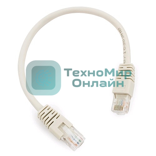 Патч-корд UTP Cablexpert cat.6, 0.25м, литой, многожильный, серый