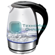 Чайник электрический Kelli KL-1462 стекло(Объем 1.7л. 1850-2200Вт. Термостойкое боросиликатное стекло, внутр. подсветка. Автомат. отключение Шкала уровня воды. Защита чайника от включения без воды. Поворот корпуса на 360°. Закрытый нагреват. элемент.)