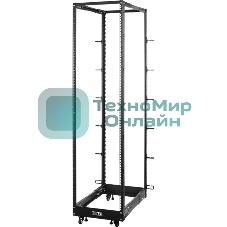 Стойка двухрамная облегченная 42U, с регулируемой глубиной (560-1020 мм), черная