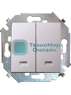 Механизм выключателя 2-кл. СП Simon15 16А IP20 с индик. бел. Simon 1591392-030
