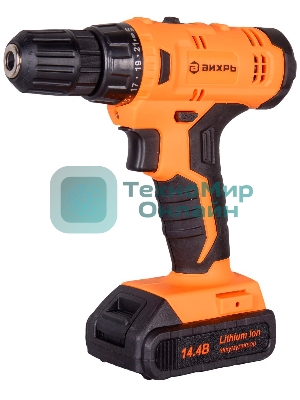 Дрель-шуруповерт Вихрь ДА-14Л-2KА, 14,4 В, 2 Ач, 30 Нм, щеточный