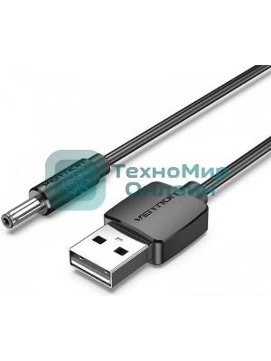 Кабель Vention USB AM/DC-jack 3.5мм M - 1м черный