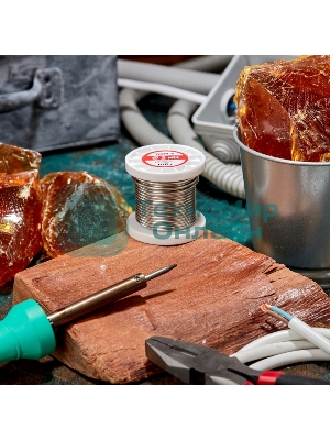 Припой Rexant ПОМ-3, 100г, Ø2мм, (олово 97%, медь 3%), бессвинцовый, ГОСТ 21931-76, катушка