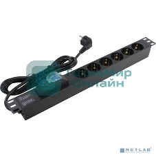 Блок розеток горизонтальный ExeGate ServerPro PDU-19H610 Al-6S-EU2.5-1P, 19