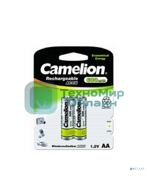 Аккумулятор Camelion AA- 600 mAh Ni-Cd BL-2 (NC-AA600BP2, аккумулятор,1.2В)