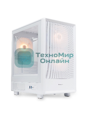 Компьютерный корпус HSPD M310, Mesh Mini-tower, белый, TG, 0.4 SPCC, 3x120мм ARGb mATX, mITX 180/280/160мм 1x2.5
