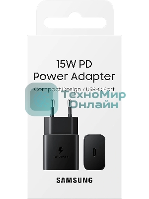 Сетевое зарядное устройство Samsung Adapter 15W Type C with Cable черный (EP-T1510XBEGEU)