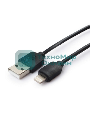Кабель USB Гарнизон GCC-USB2-AP2-1M AM/Lightning, для iPhone5/6/7, IPod, IPad, 1м, черный, пакет