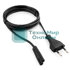 Кабель питания для ноутбуков, аудио/видео техники Cablexpert/Gembird PC-184/2-1.8М, 1.8м, 2-pin, черный, пакет