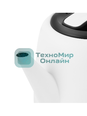 Чайник электрический Kitfort KT-6112 1 л, 1630 Вт, белый/черный (корпус: нержавеющая сталь)