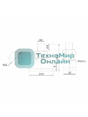 Выключатель-кнопка Rexant 250V 1А (2с) ON-OFF белый (для настольной лампы)