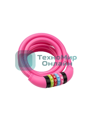 Тросовый кодовый замок взломостойкий для велосипедов и колясок Четыре сезона 150 см розовый 79-0214