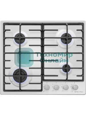 Газовая варочная панель Maunfeld EGHE.64.6CW/G, 4 конфорки, эмалированная сталь, белый