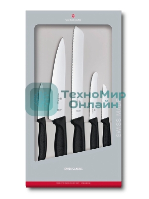 Набор ножей кухонных Victorinox Swiss Classic Kitchen (6.7133.5G) компл.:5шт черный подар.коробка