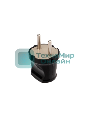 Вилка Rexant прямая без з/к 6А черная